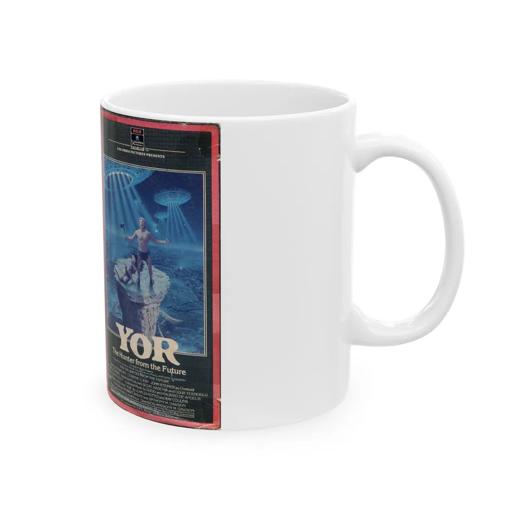 YOR THE HUNTER FROM THE FUTURE (VHS COVER) - White Coffee Mug-Go Mug Yourself