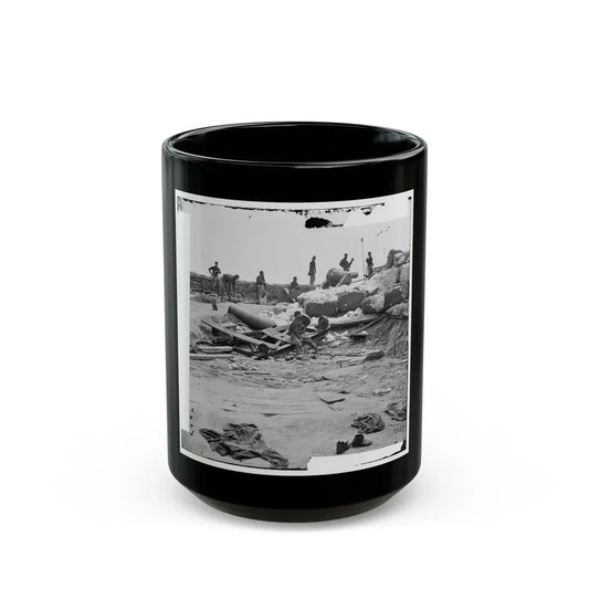 Yorktown, Va. Confederate Fortifications Reinforced With Bales Of Cotton (U.S. Civil War) Black Coffee Mug 15oz - Go Mug Yourself