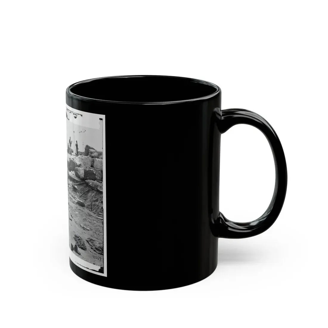 Yorktown, Va. Confederate Fortifications Reinforced With Bales Of Cotton (U.S. Civil War) Black Coffee Mug - Go Mug Yourself