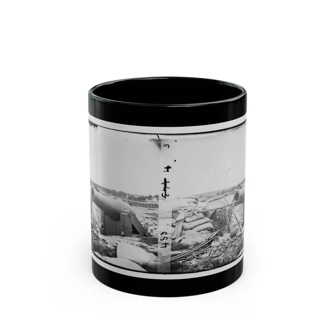 Yorktown, Va. Confederate Fortifications, With Large Gun (U.S. Civil War) Black Coffee Mug 11oz - Go Mug Yourself
