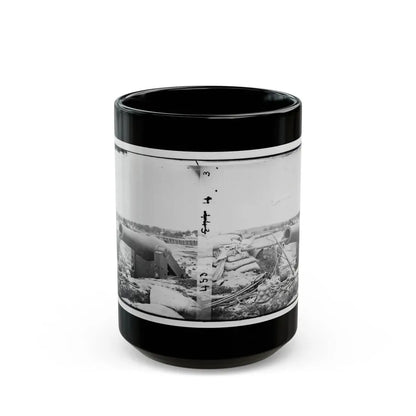 Yorktown, Va. Confederate Fortifications, With Large Gun (U.S. Civil War) Black Coffee Mug 15oz - Go Mug Yourself