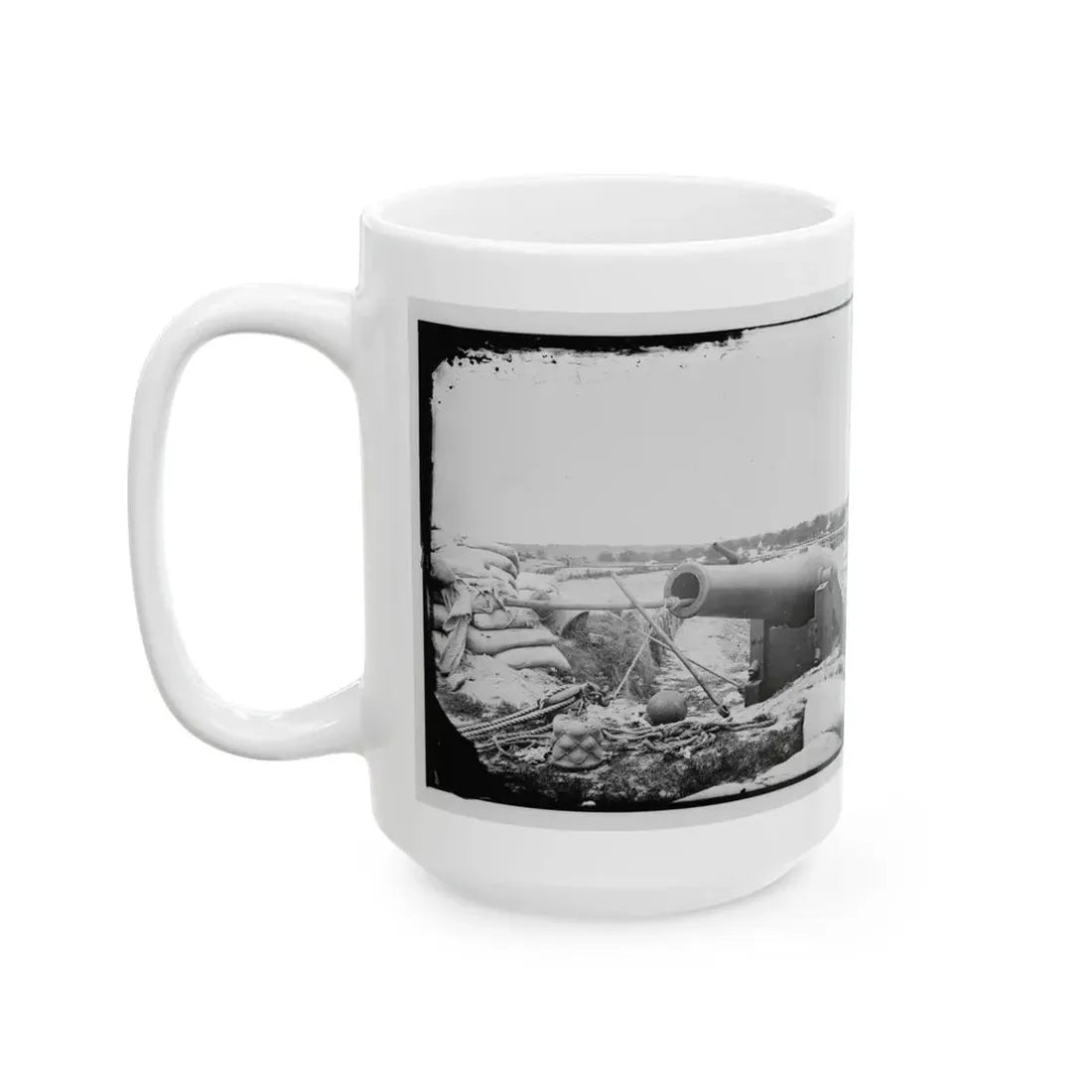 Yorktown, Va. Confederate Fortifications, With Large Gun (U.S. Civil War) White Coffee Mug - Go Mug Yourself