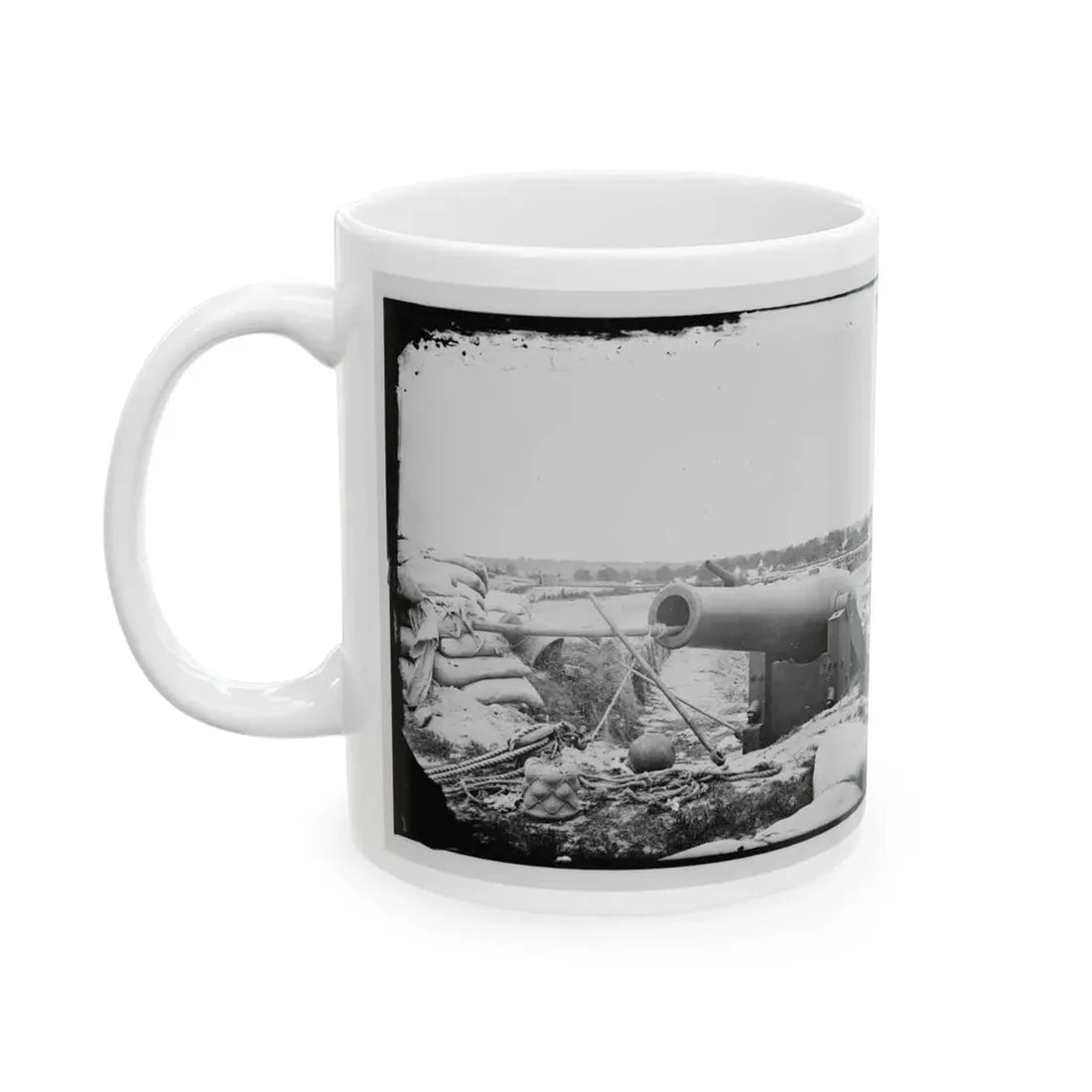Yorktown, Va. Confederate Fortifications, With Large Gun (U.S. Civil War) White Coffee Mug - Go Mug Yourself