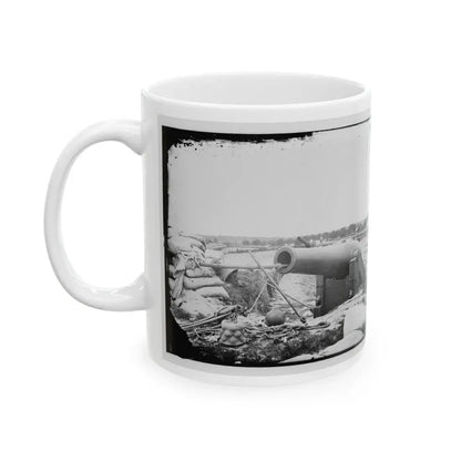 Yorktown, Va. Confederate Fortifications, With Large Gun (U.S. Civil War) White Coffee Mug - Go Mug Yourself