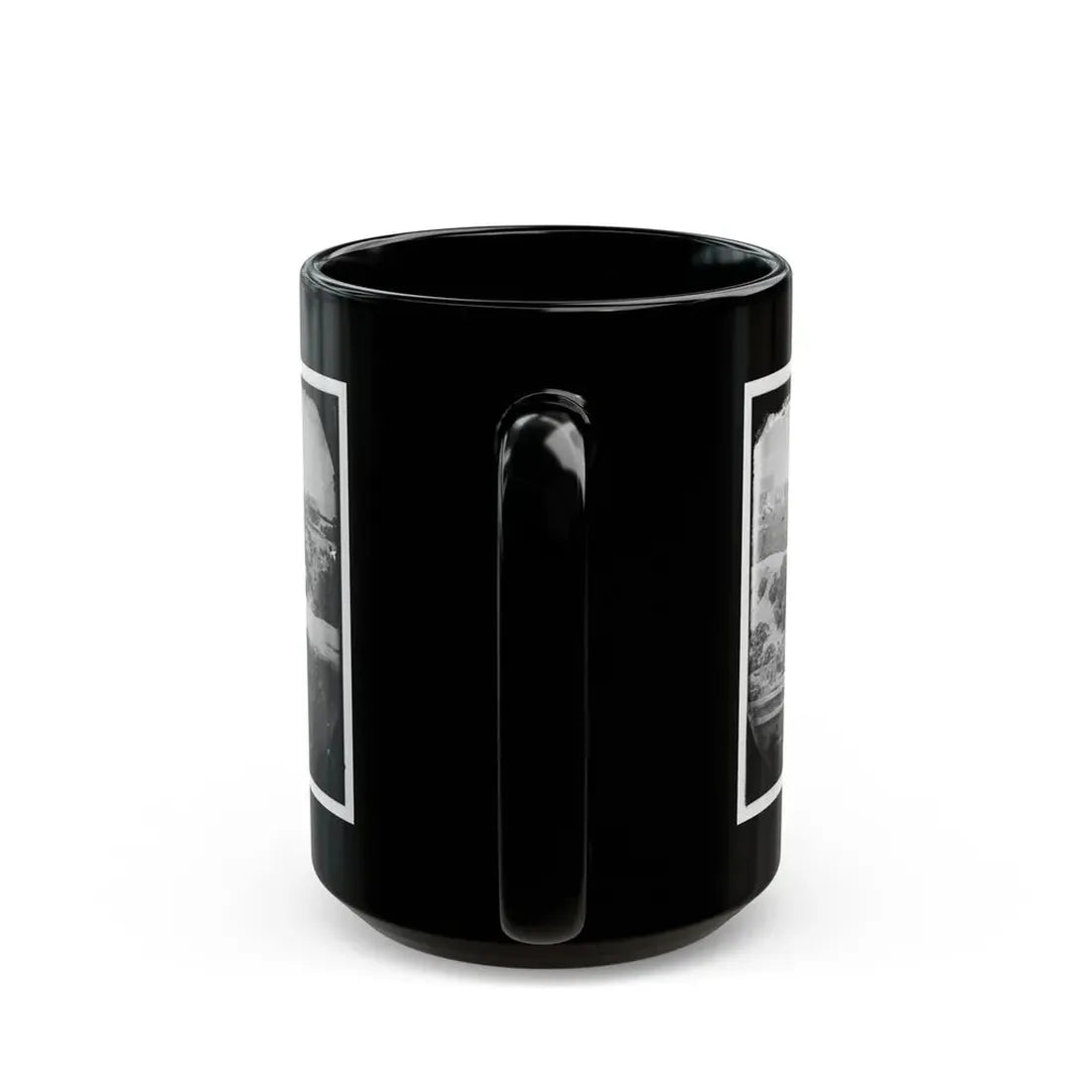 Yorktown, Va. Confederate Naval Gun; In Background Is Nelson Church, Used As A Hospital (U.S. Civil War) Black Coffee Mug - Go Mug Yourself