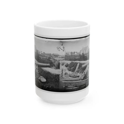 Yorktown, Va. Confederate Naval Gun; In Background Is Nelson Church, Used As A Hospital (U.S. Civil War) White Coffee Mug 15oz - Go Mug Yourself