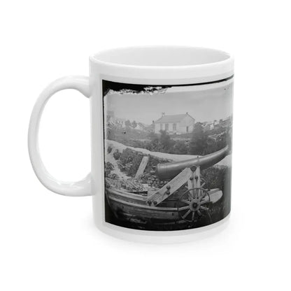 Yorktown, Va. Confederate Naval Gun; In Background Is Nelson Church, Used As A Hospital (U.S. Civil War) White Coffee Mug - Go Mug Yourself