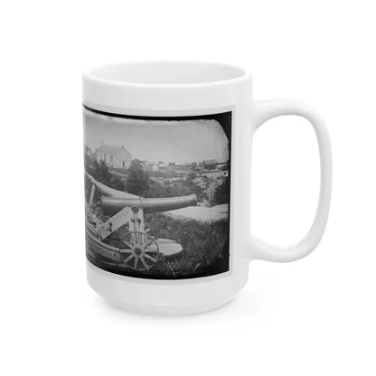 Yorktown, Va. Confederate Naval Gun; In Background Is Nelson Church, Used As A Hospital (U.S. Civil War) White Coffee Mug - Go Mug Yourself