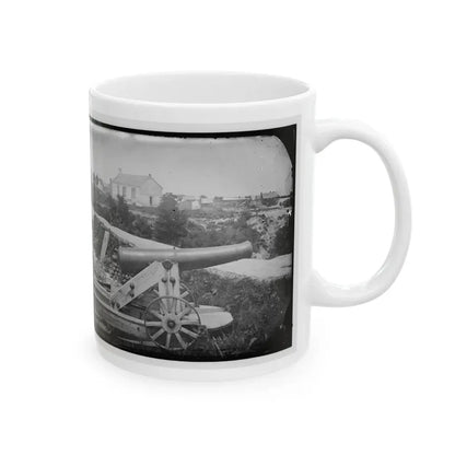 Yorktown, Va. Confederate Naval Gun; In Background Is Nelson Church, Used As A Hospital (U.S. Civil War) White Coffee Mug - Go Mug Yourself