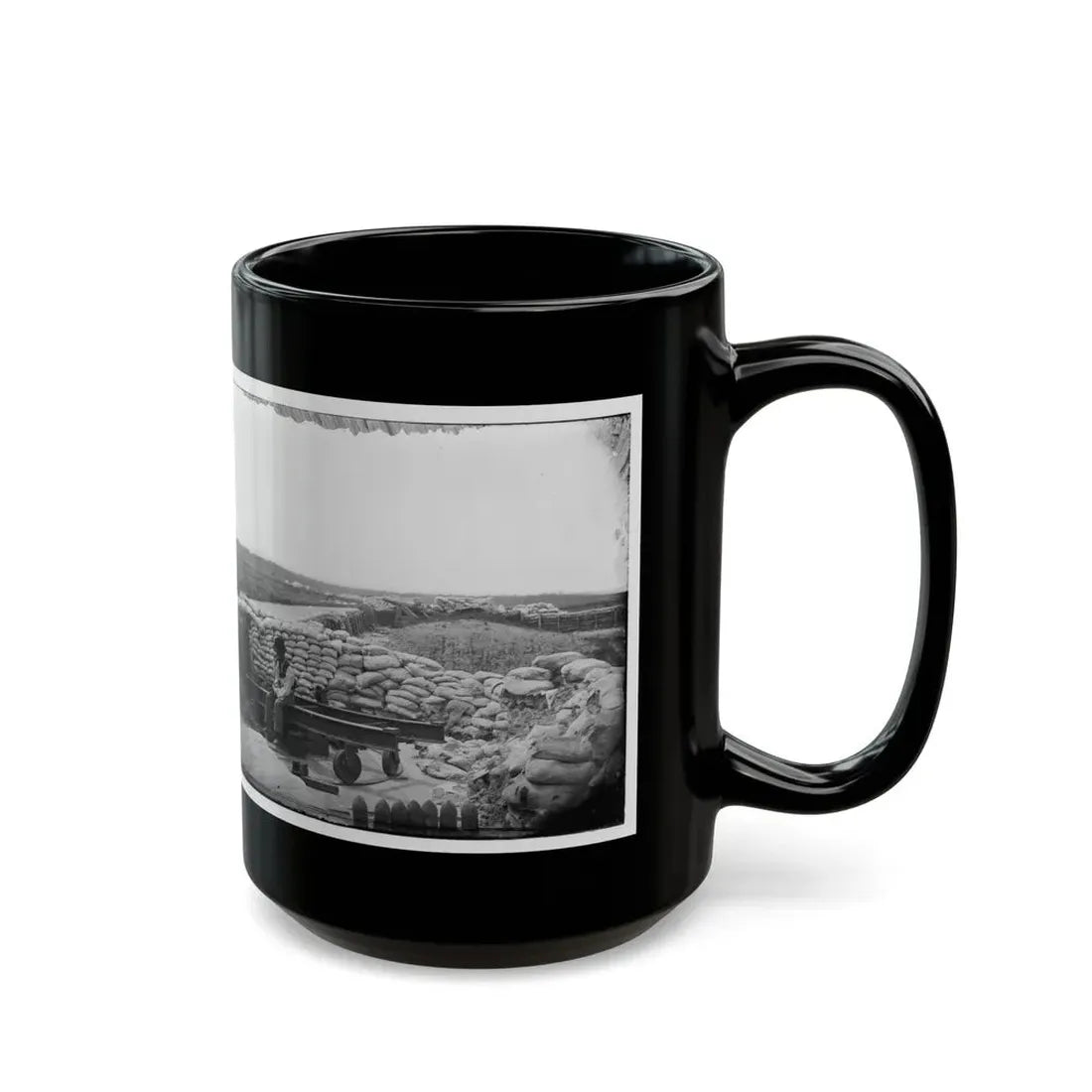 Yorktown, Va. Confederate Sandbag Fortifications (U.S. Civil War) Black Coffee Mug - Go Mug Yourself