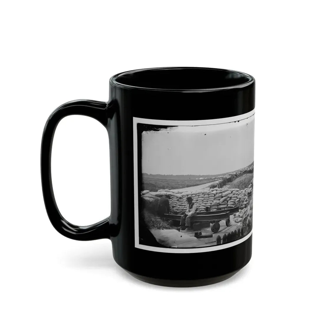 Yorktown, Va. Confederate Sandbag Fortifications (U.S. Civil War) Black Coffee Mug - Go Mug Yourself