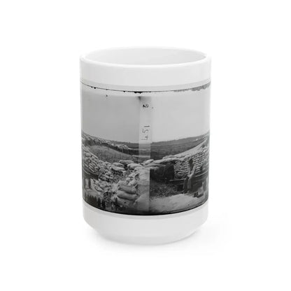 Yorktown, Va. Confederate Sandbag Fortifications (U.S. Civil War) White Coffee Mug 15oz - Go Mug Yourself
