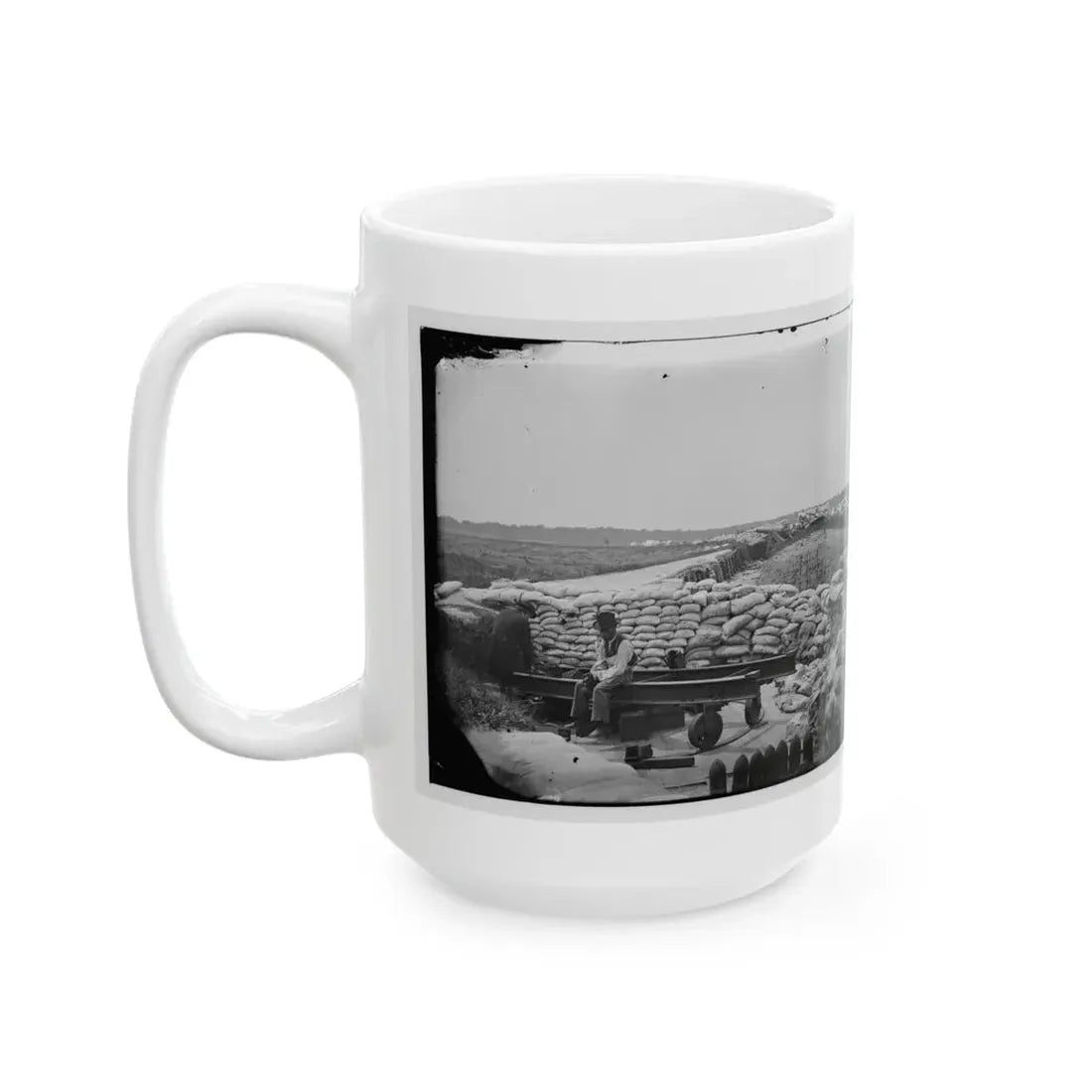 Yorktown, Va. Confederate Sandbag Fortifications (U.S. Civil War) White Coffee Mug - Go Mug Yourself