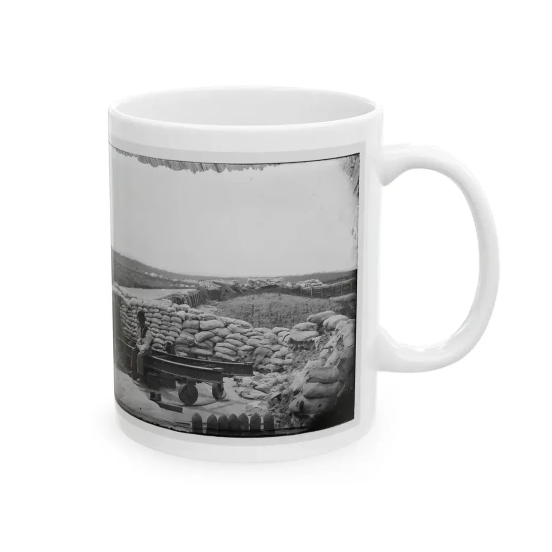 Yorktown, Va. Confederate Sandbag Fortifications (U.S. Civil War) White Coffee Mug - Go Mug Yourself