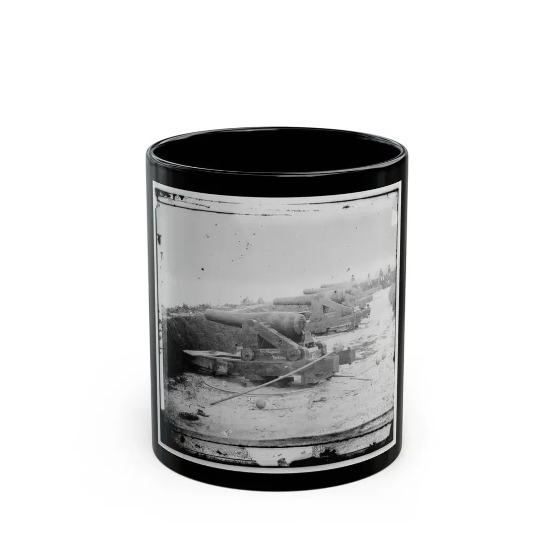 Yorktown, Va. Confederate Water Battery Magruder, With Rodman Smooth-Bore Siege Guns (U.S. Civil War) Black Coffee Mug 11oz - Go Mug Yourself