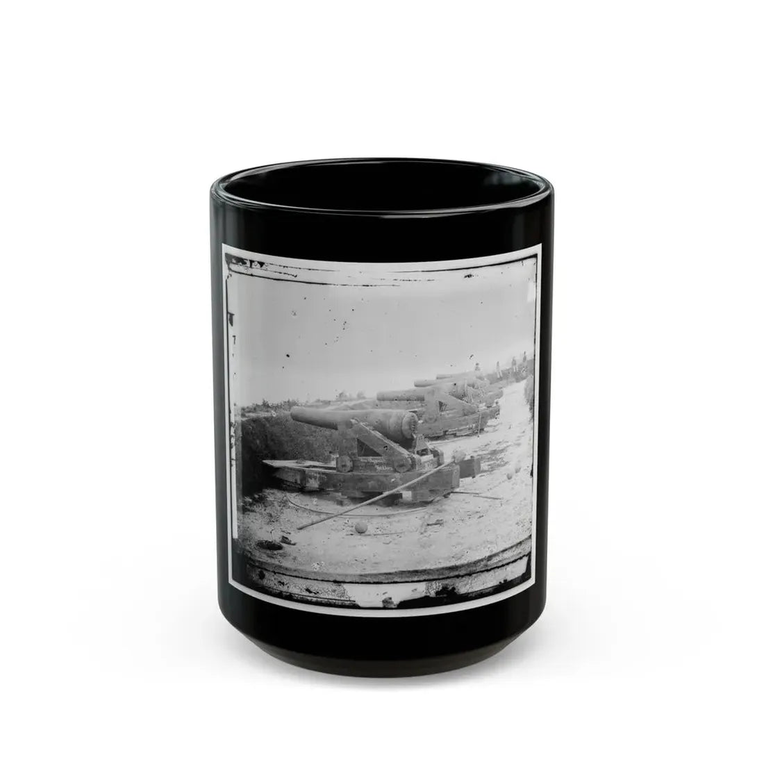 Yorktown, Va. Confederate Water Battery Magruder, With Rodman Smooth-Bore Siege Guns (U.S. Civil War) Black Coffee Mug 15oz - Go Mug Yourself