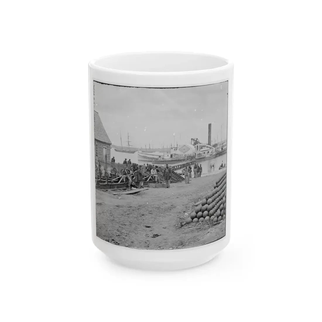 Yorktown, Va. Embarkation For White House Landing, Va. (U.S. Civil War) White Coffee Mug 15oz - Go Mug Yourself