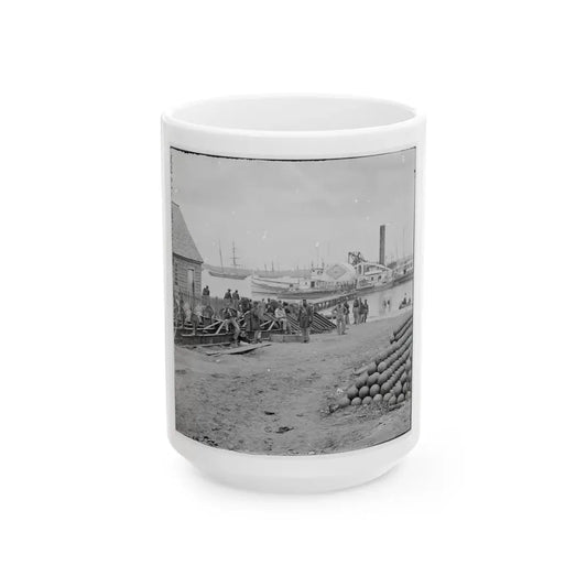 Yorktown, Va. Embarkation For White House Landing, Va. (U.S. Civil War) White Coffee Mug 15oz - Go Mug Yourself