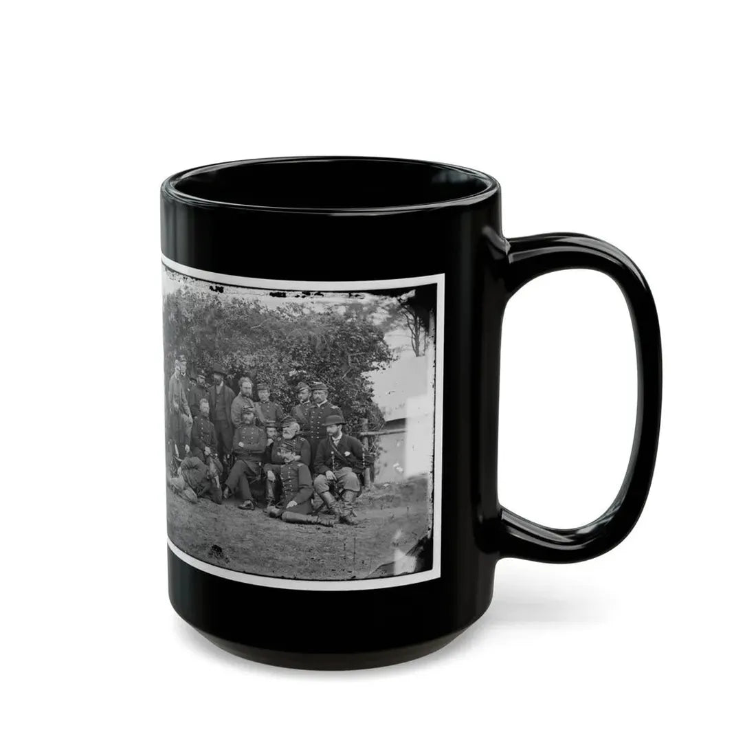 Yorktown, Va., Vicinity. Gen. Randolph B. Marcy, Officers, And Friends At Camp Winfield Scott (U.S. Civil War) Black Coffee Mug - Go Mug Yourself