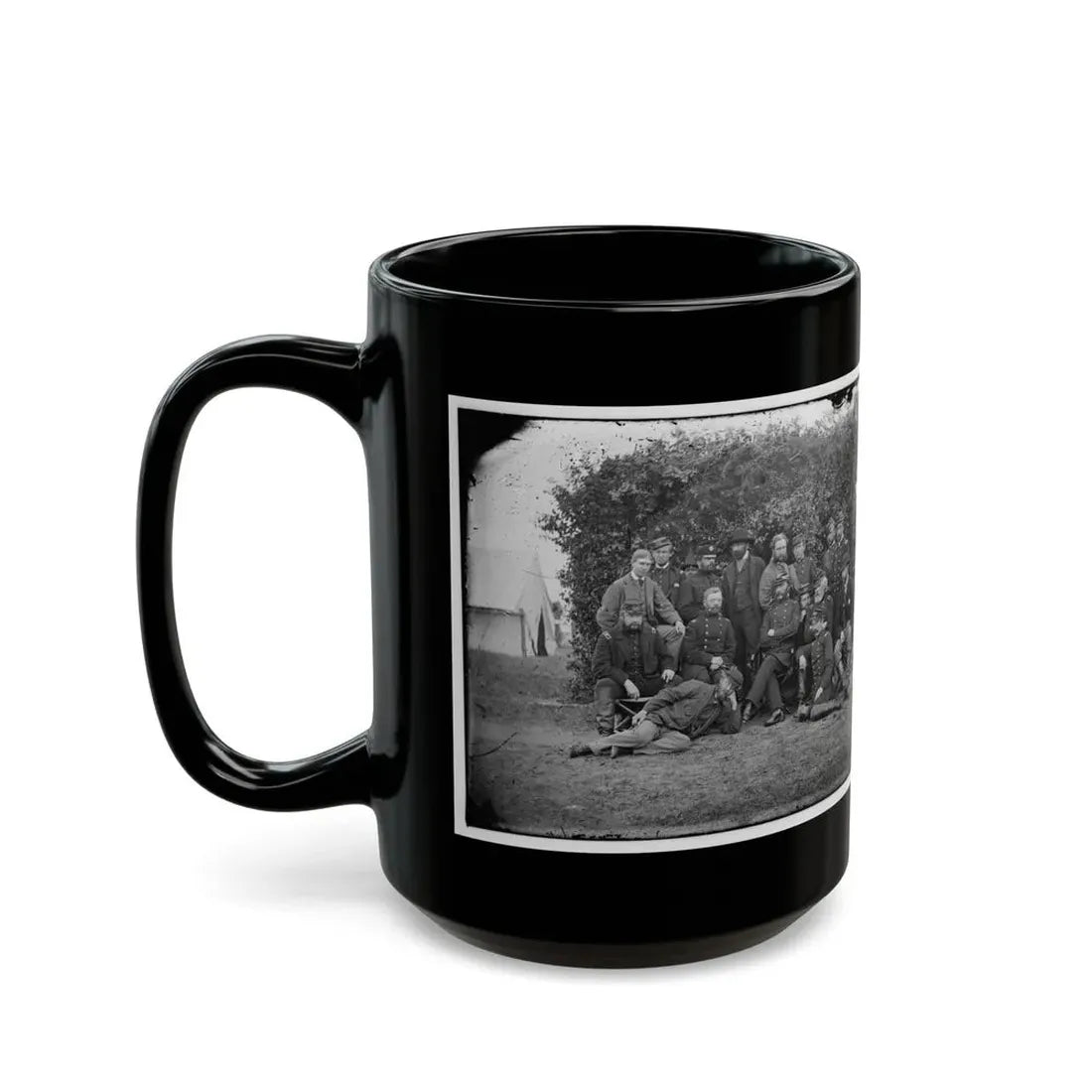 Yorktown, Va., Vicinity. Gen. Randolph B. Marcy, Officers, And Friends At Camp Winfield Scott (U.S. Civil War) Black Coffee Mug - Go Mug Yourself