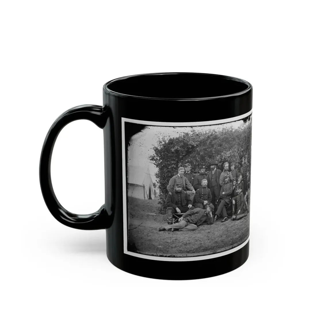 Yorktown, Va., Vicinity. Gen. Randolph B. Marcy, Officers, And Friends At Camp Winfield Scott (U.S. Civil War) Black Coffee Mug - Go Mug Yourself