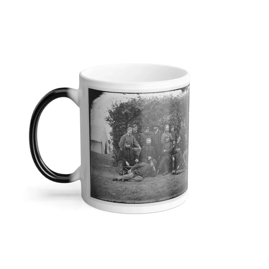 Yorktown, Va., Vicinity. Gen. Randolph B. Marcy, Officers, and Friends at Camp Winfield Scott (U.S. Civil War) Color Changing Coffee Mug 11oz - Go Mug Yourself