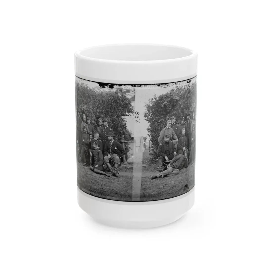 Yorktown, Va., Vicinity. Gen. Randolph B. Marcy, Officers, And Friends At Camp Winfield Scott (U.S. Civil War) White Coffee Mug 15oz - Go Mug Yourself