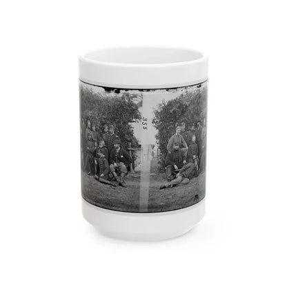 Yorktown, Va., Vicinity. Gen. Randolph B. Marcy, Officers, And Friends At Camp Winfield Scott (U.S. Civil War) White Coffee Mug 15oz - Go Mug Yourself