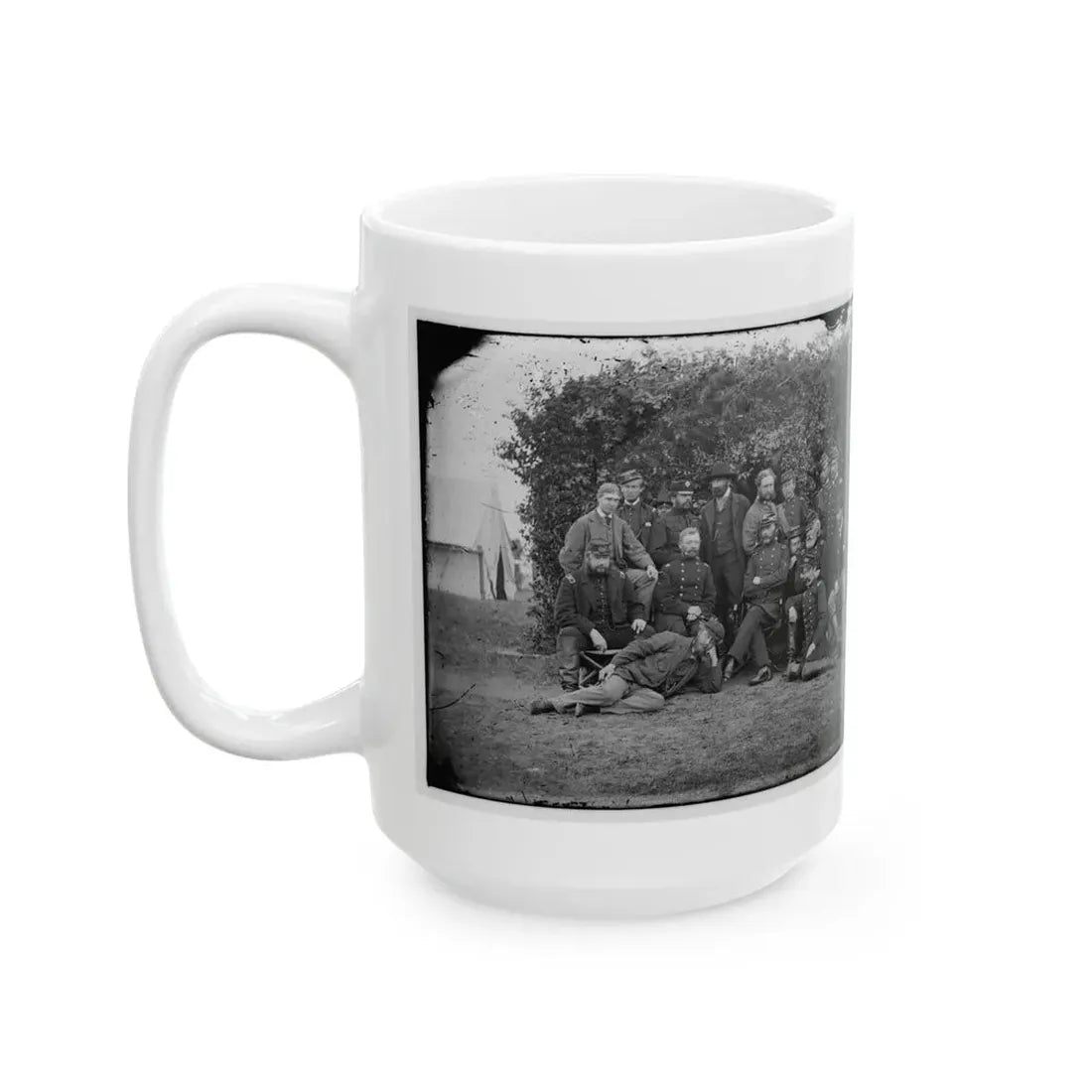 Yorktown, Va., Vicinity. Gen. Randolph B. Marcy, Officers, And Friends At Camp Winfield Scott (U.S. Civil War) White Coffee Mug - Go Mug Yourself
