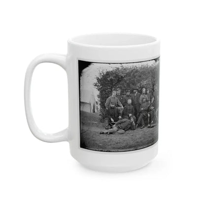 Yorktown, Va., Vicinity. Gen. Randolph B. Marcy, Officers, And Friends At Camp Winfield Scott (U.S. Civil War) White Coffee Mug - Go Mug Yourself