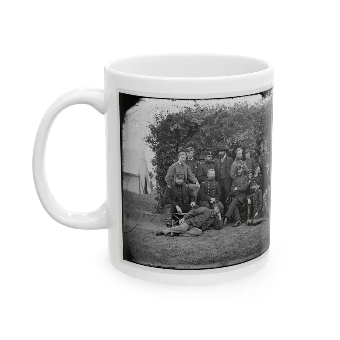 Yorktown, Va., Vicinity. Gen. Randolph B. Marcy, Officers, And Friends At Camp Winfield Scott (U.S. Civil War) White Coffee Mug - Go Mug Yourself
