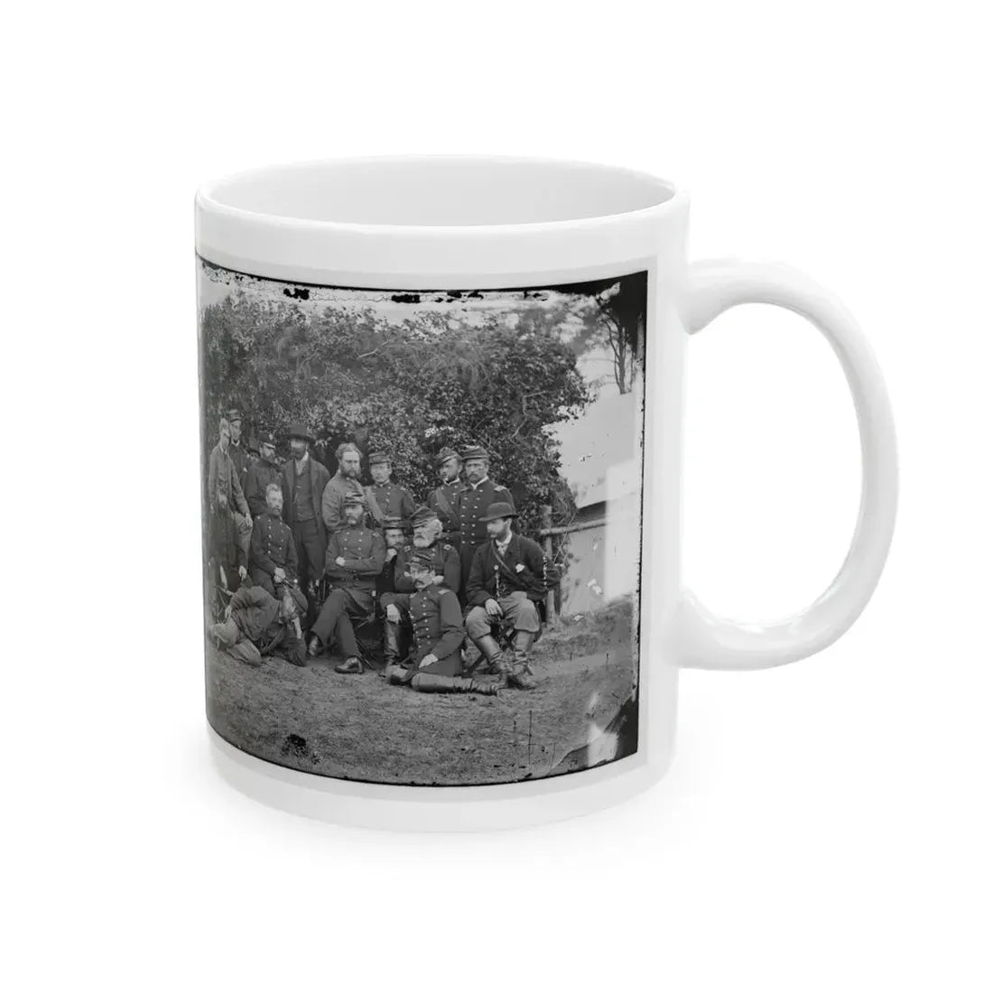 Yorktown, Va., Vicinity. Gen. Randolph B. Marcy, Officers, And Friends At Camp Winfield Scott (U.S. Civil War) White Coffee Mug - Go Mug Yourself