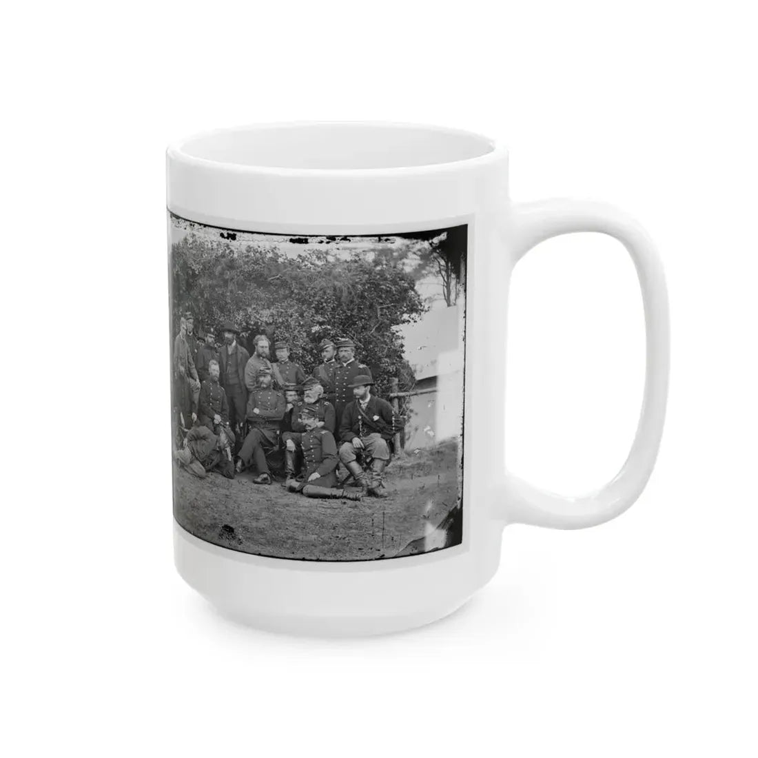 Yorktown, Va., Vicinity. Gen. Randolph B. Marcy, Officers, And Friends At Camp Winfield Scott (U.S. Civil War) White Coffee Mug - Go Mug Yourself