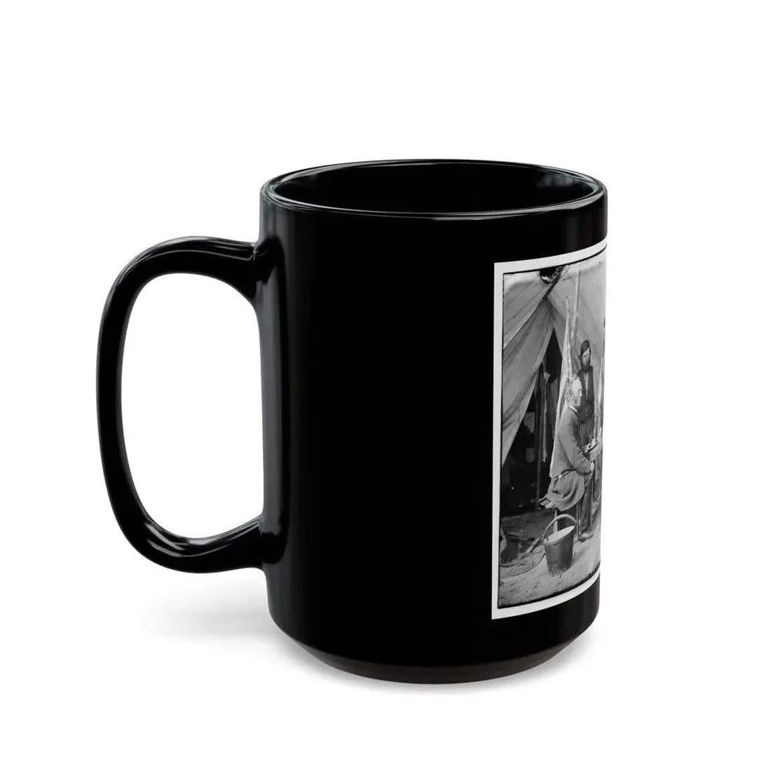 Yorktown, Va., Vicinity. Group Before The Photographic Tent At Camp Winfield Scott (U.S. Civil War) Black Coffee Mug - Go Mug Yourself