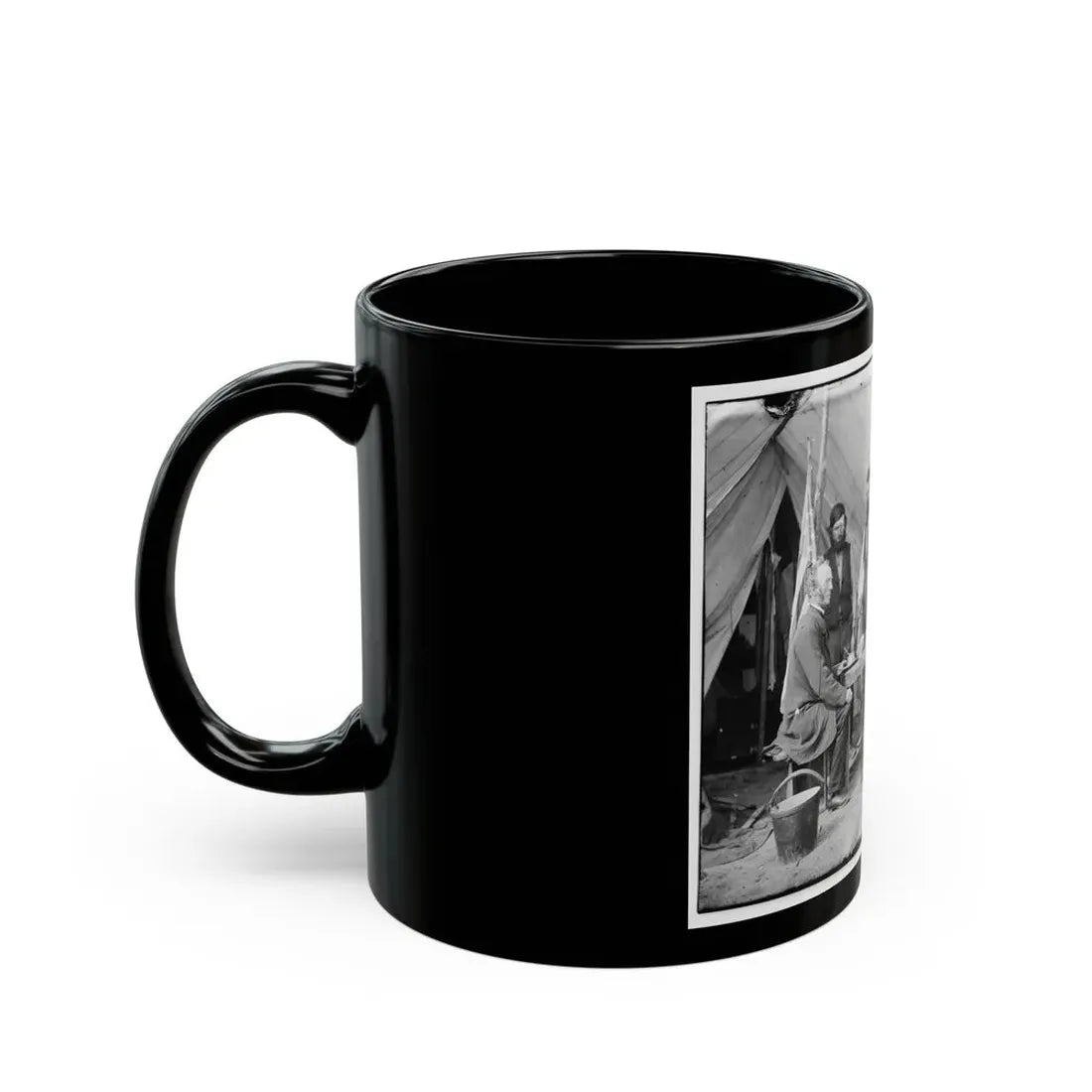 Yorktown, Va., Vicinity. Group Before The Photographic Tent At Camp Winfield Scott (U.S. Civil War) Black Coffee Mug - Go Mug Yourself