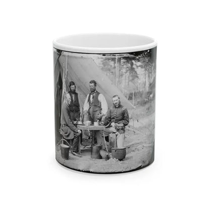 Yorktown, Va., Vicinity. Group Before The Photographic Tent At Camp Winfield Scott (U.S. Civil War) White Coffee Mug 11oz - Go Mug Yourself