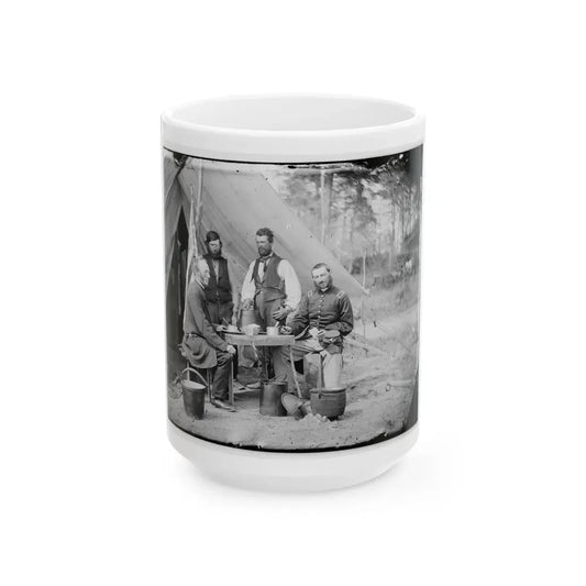 Yorktown, Va., Vicinity. Group Before The Photographic Tent At Camp Winfield Scott (U.S. Civil War) White Coffee Mug 15oz - Go Mug Yourself