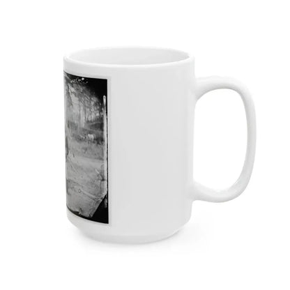 Yorktown, Va., Vicinity. Group Before The Photographic Tent At Camp Winfield Scott (U.S. Civil War) White Coffee Mug - Go Mug Yourself