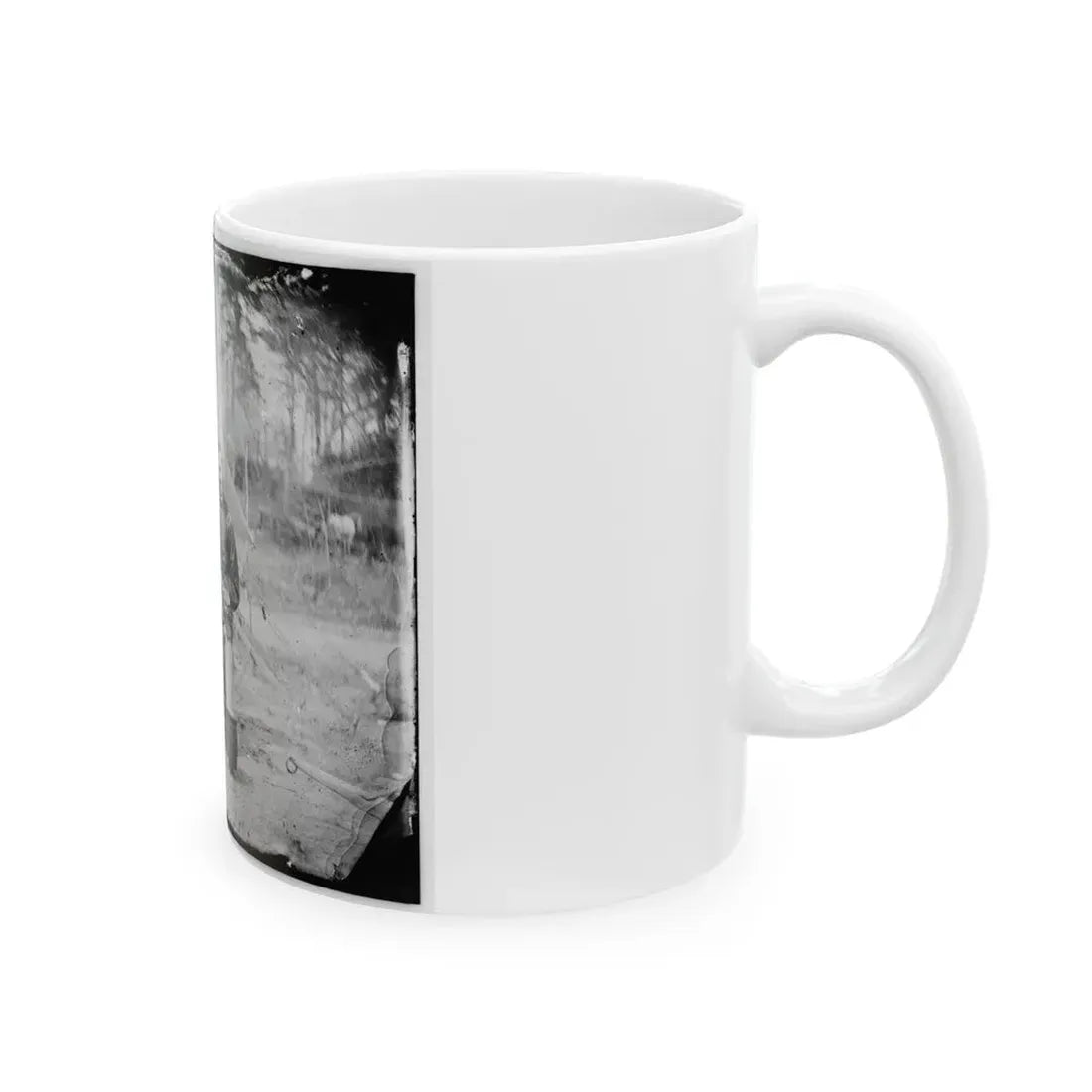 Yorktown, Va., Vicinity. Group Before The Photographic Tent At Camp Winfield Scott (U.S. Civil War) White Coffee Mug - Go Mug Yourself