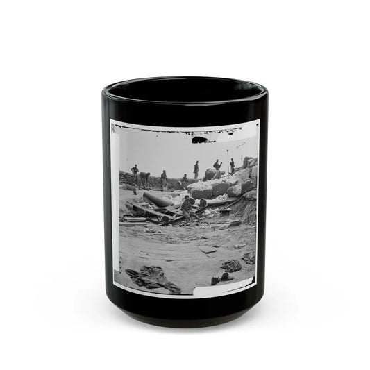 Yorktown, Va. Confederate Fortifications Reinforced With Bales Of Cotton (U.S. Civil War) Black Coffee Mug-15oz-Go Mug Yourself