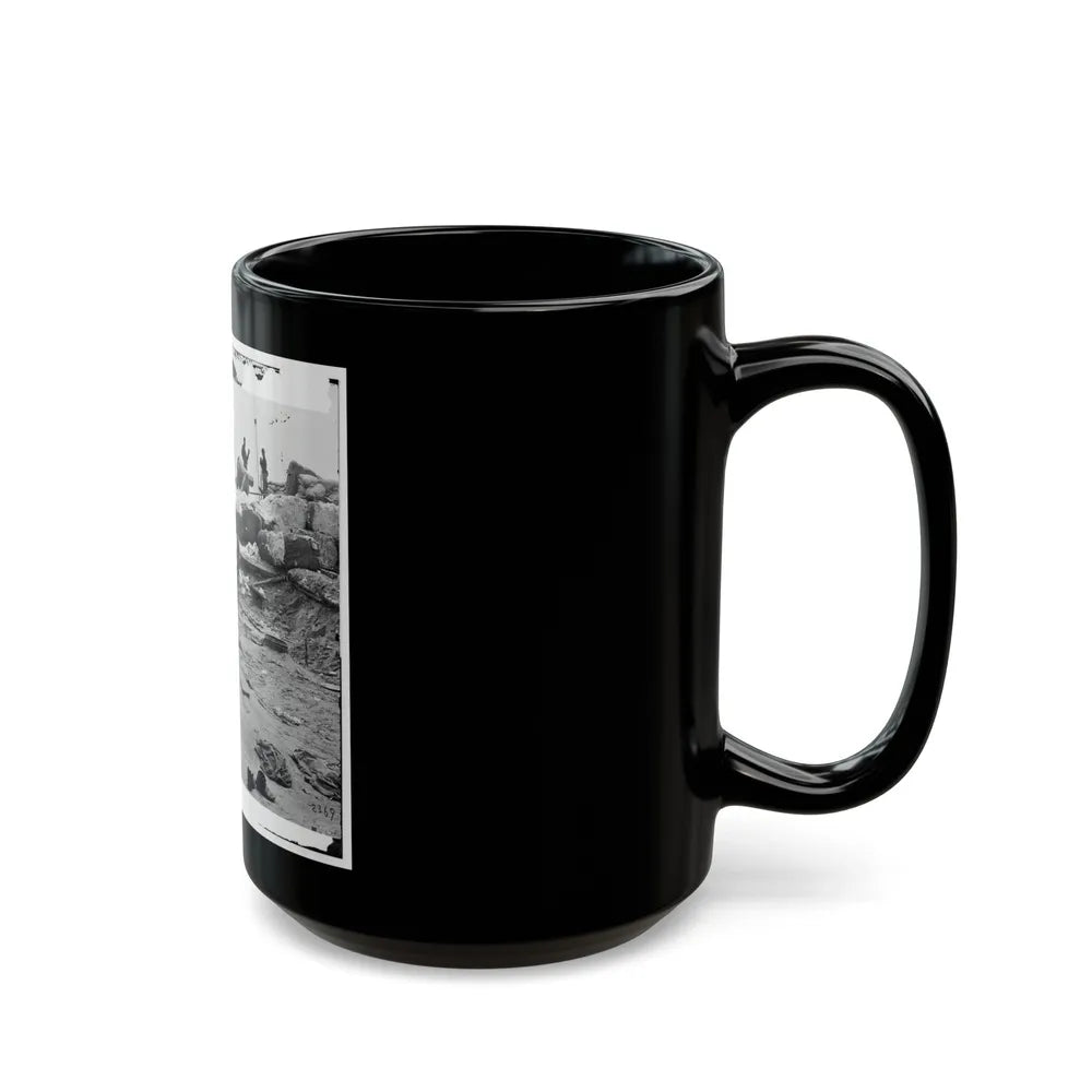 Yorktown, Va. Confederate Fortifications Reinforced With Bales Of Cotton (U.S. Civil War) Black Coffee Mug-Go Mug Yourself