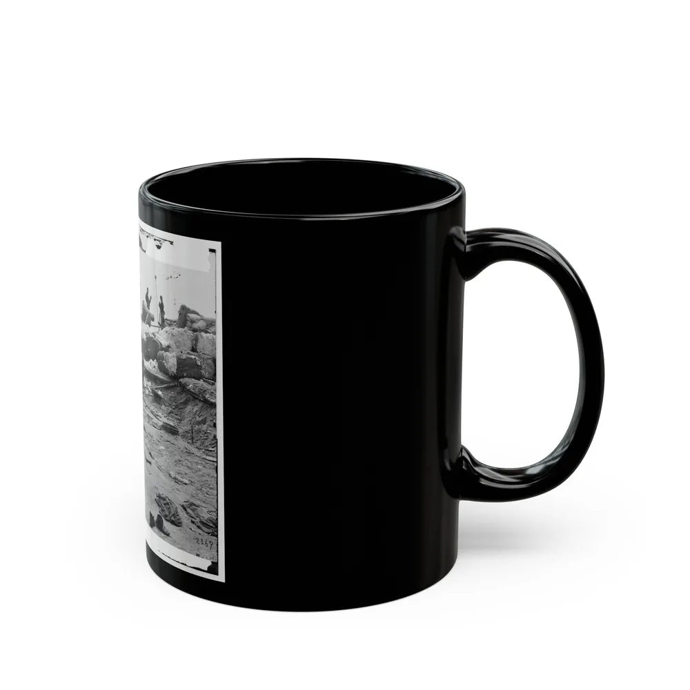 Yorktown, Va. Confederate Fortifications Reinforced With Bales Of Cotton (U.S. Civil War) Black Coffee Mug-Go Mug Yourself