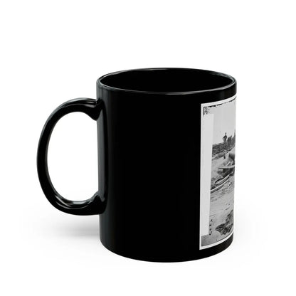 Yorktown, Va. Confederate Fortifications Reinforced With Bales Of Cotton (U.S. Civil War) Black Coffee Mug-Go Mug Yourself