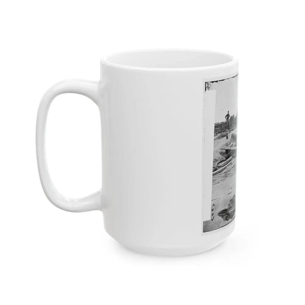 Yorktown, Va. Confederate Fortifications Reinforced With Bales Of Cotton (U.S. Civil War) White Coffee Mug-Go Mug Yourself