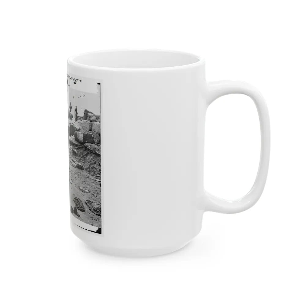 Yorktown, Va. Confederate Fortifications Reinforced With Bales Of Cotton (U.S. Civil War) White Coffee Mug-Go Mug Yourself