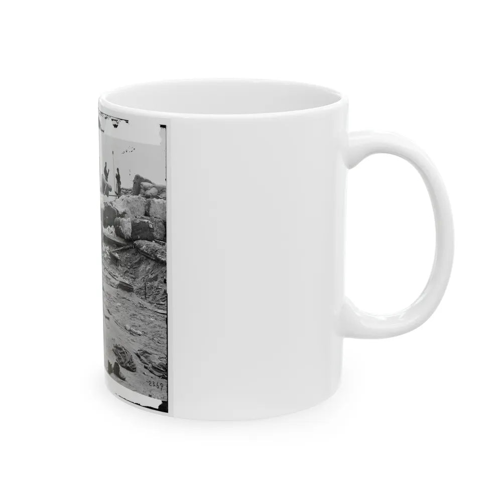 Yorktown, Va. Confederate Fortifications Reinforced With Bales Of Cotton (U.S. Civil War) White Coffee Mug-Go Mug Yourself