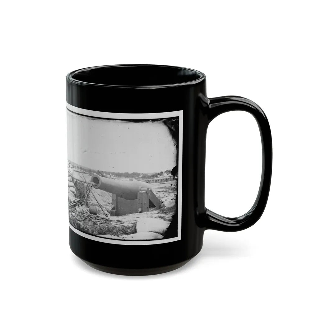 Yorktown, Va. Confederate Fortifications, With Large Gun (U.S. Civil War) Black Coffee Mug-Go Mug Yourself