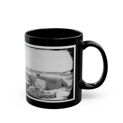 Yorktown, Va. Confederate Fortifications, With Large Gun (U.S. Civil War) Black Coffee Mug-Go Mug Yourself