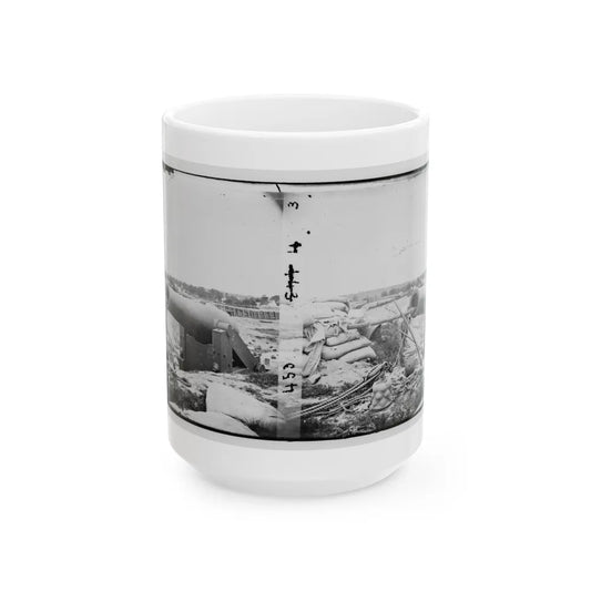 Yorktown, Va. Confederate Fortifications, With Large Gun (U.S. Civil War) White Coffee Mug-15oz-Go Mug Yourself