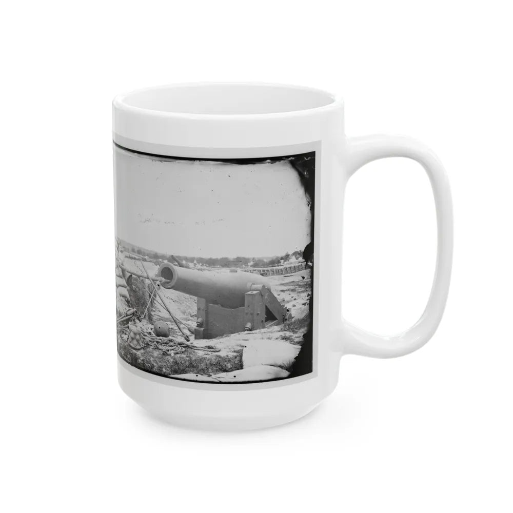 Yorktown, Va. Confederate Fortifications, With Large Gun (U.S. Civil War) White Coffee Mug-Go Mug Yourself